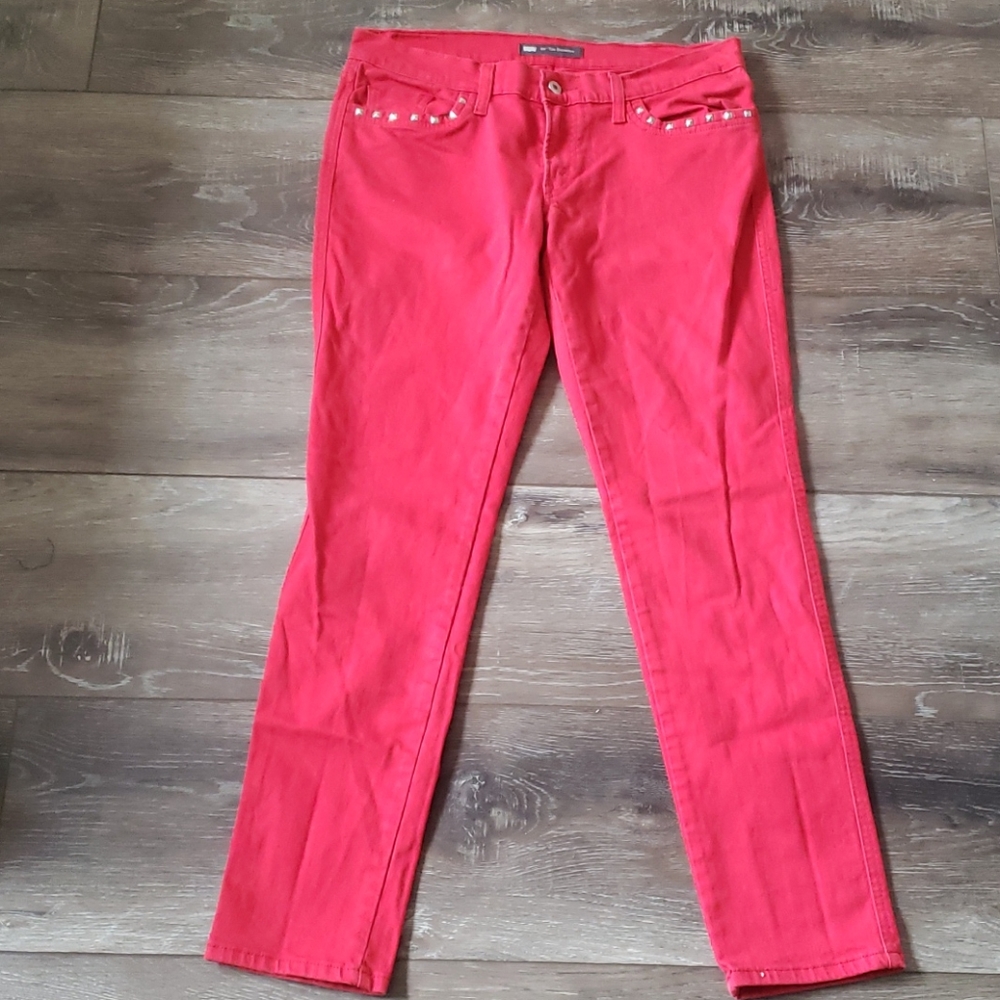 Levi's 524 red jeans 13 studs Rocker 31x32